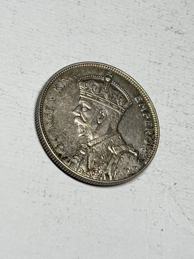 ニュージーランド　1/2クラウン銀貨　1935年　極美品　希少　レア　古銭