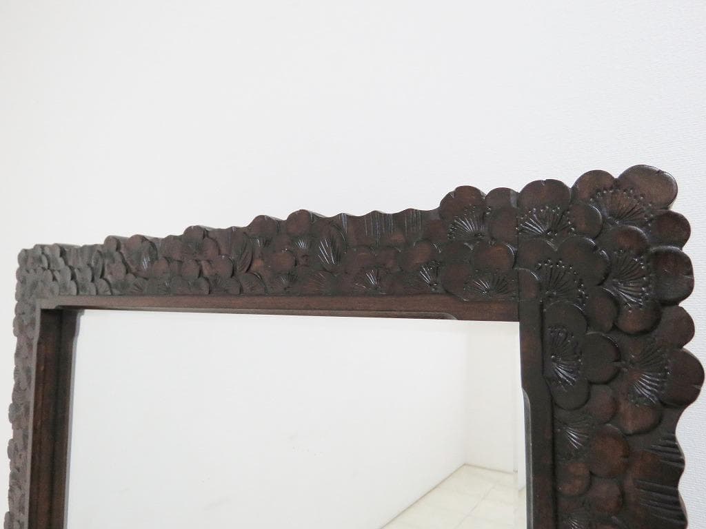 とこ 軽井沢彫 鏡台&スツール セット 桜 さくら彫刻 ドレッサー 化粧