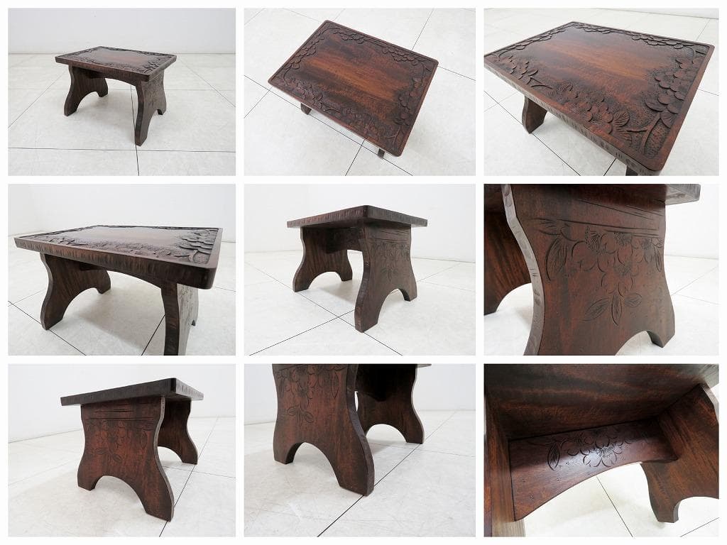 とこ 軽井沢彫 鏡台&スツール セット 桜 さくら彫刻 ドレッサー 化粧