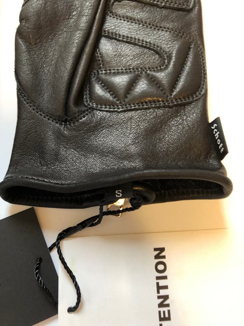 未使用 Schott ショット ブラック レザーグローブ 手袋 Sサイズ