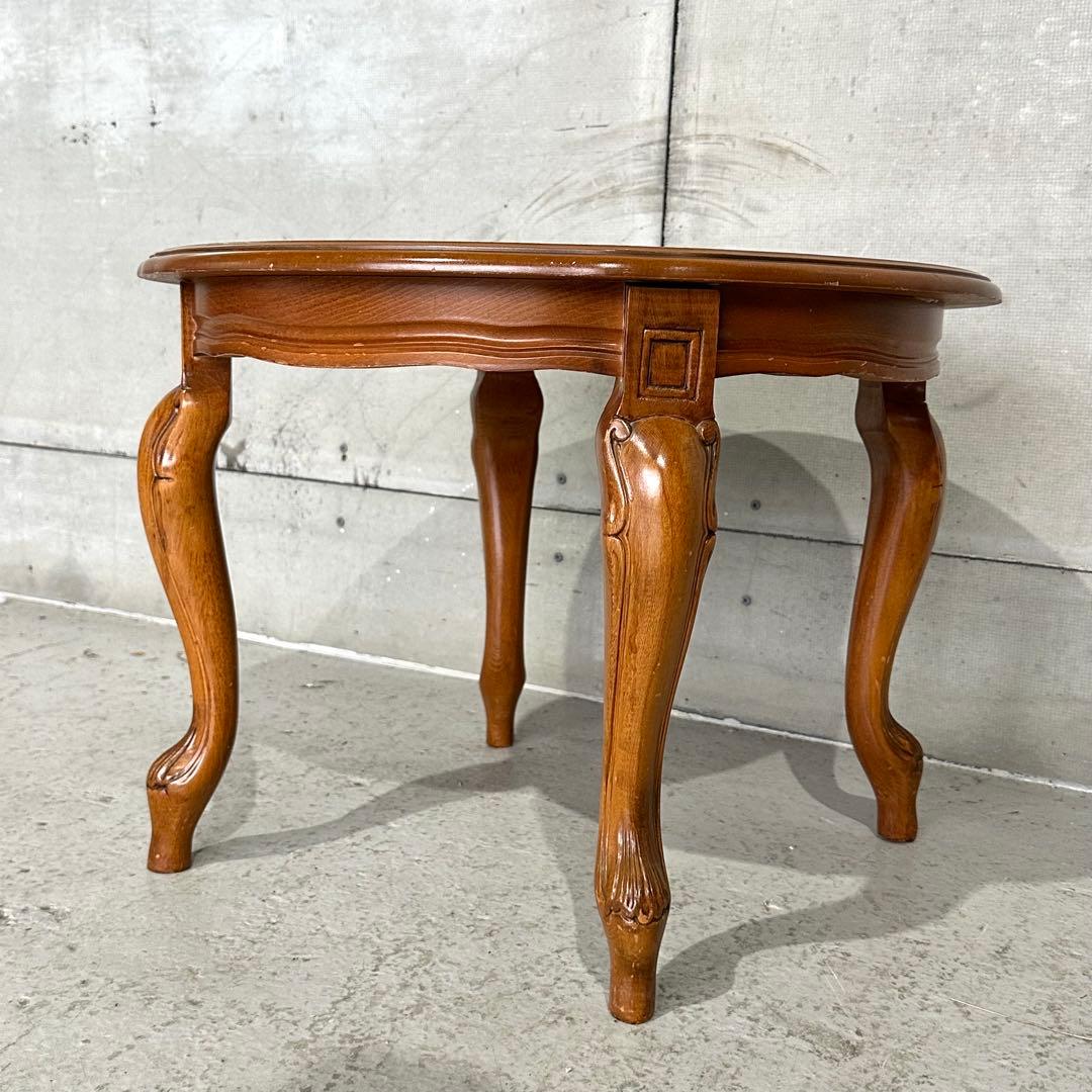 ✦90s✦ 象嵌 ラウンドテーブル 60cm 猫脚 ヨーロピアン クラシック