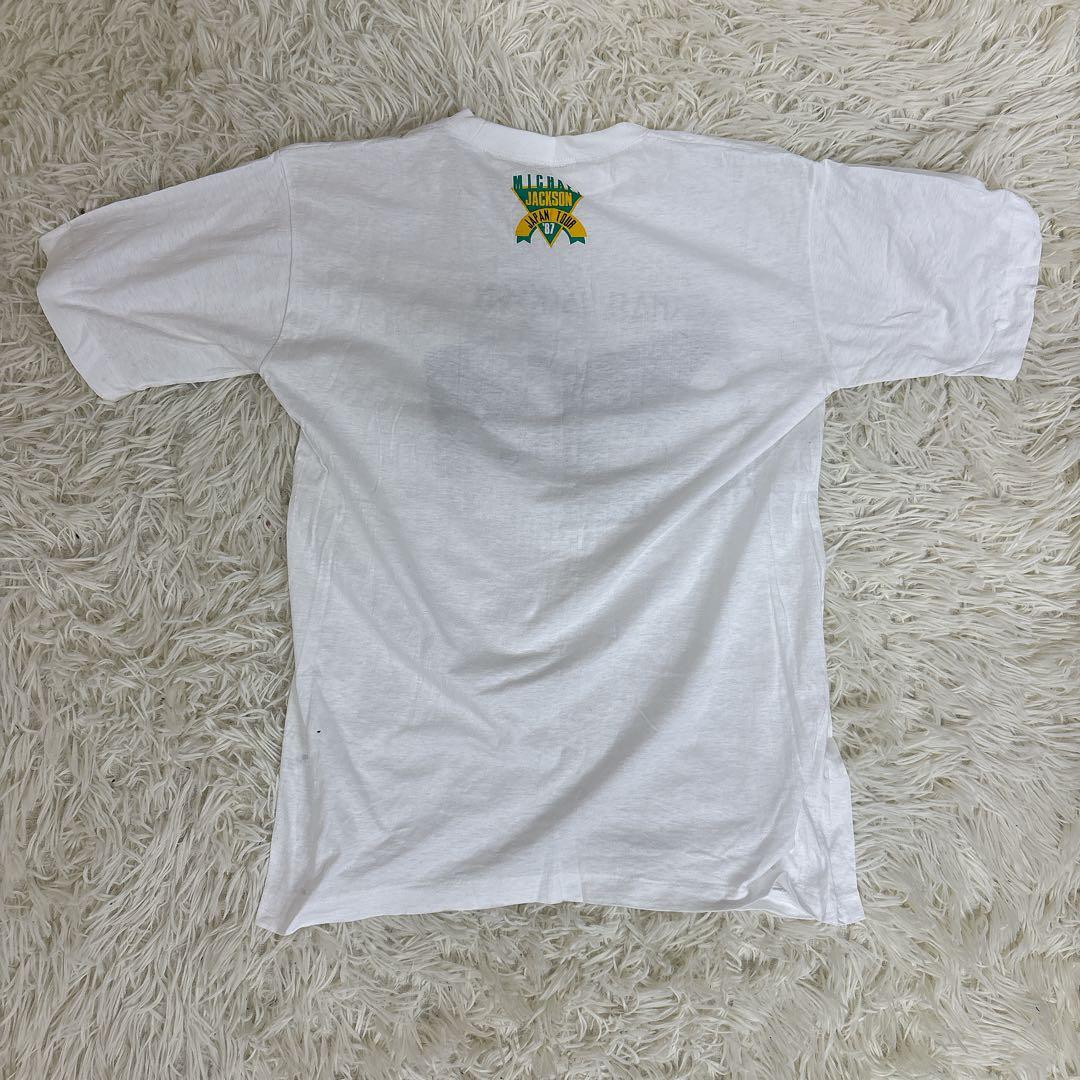 マイケルジャクソン BAD ジャパンツアー Tシャツ 白 L 87年 美品