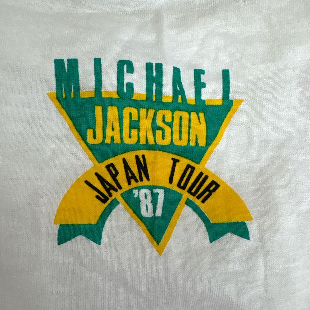 マイケルジャクソン BAD ジャパンツアー Tシャツ 白 L 87年 美品