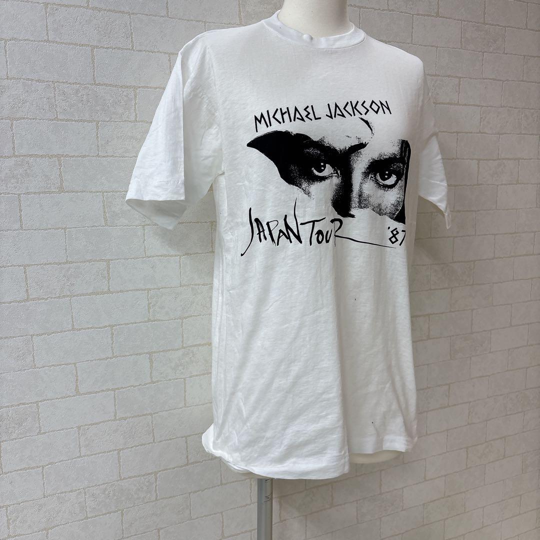 マイケルジャクソン BAD ジャパンツアー Tシャツ 白 L 87年 美品