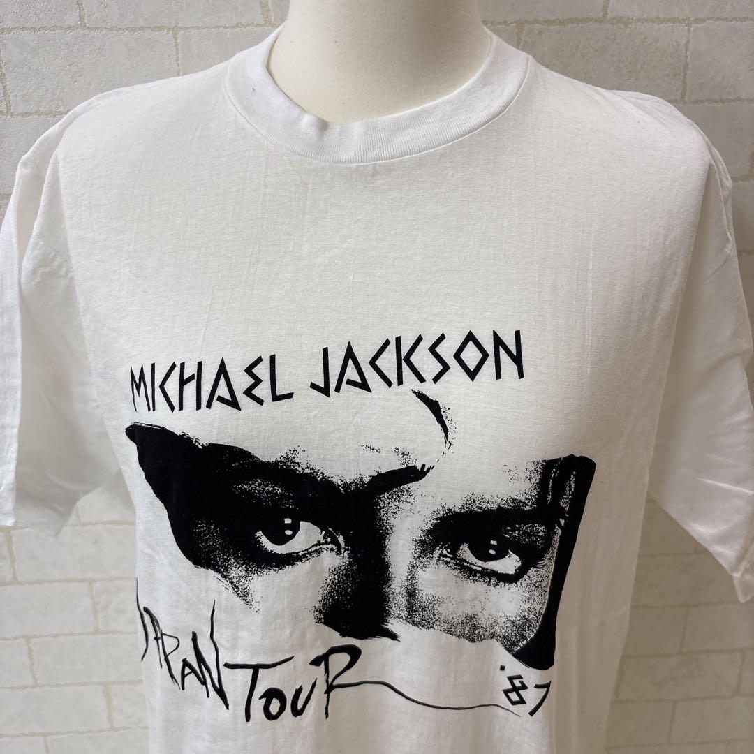 マイケルジャクソン BAD ジャパンツアー Tシャツ 白 L 87年 美品