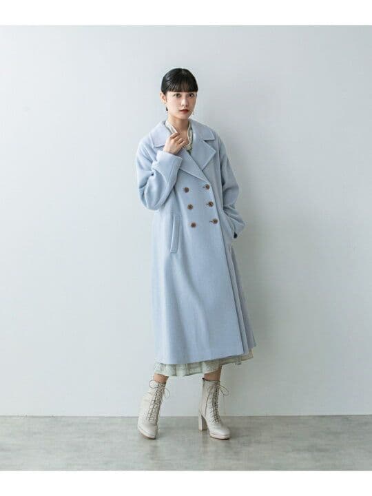 ジルバイジルスチュアート　ライトモッサチェスターコート　サックスブルー