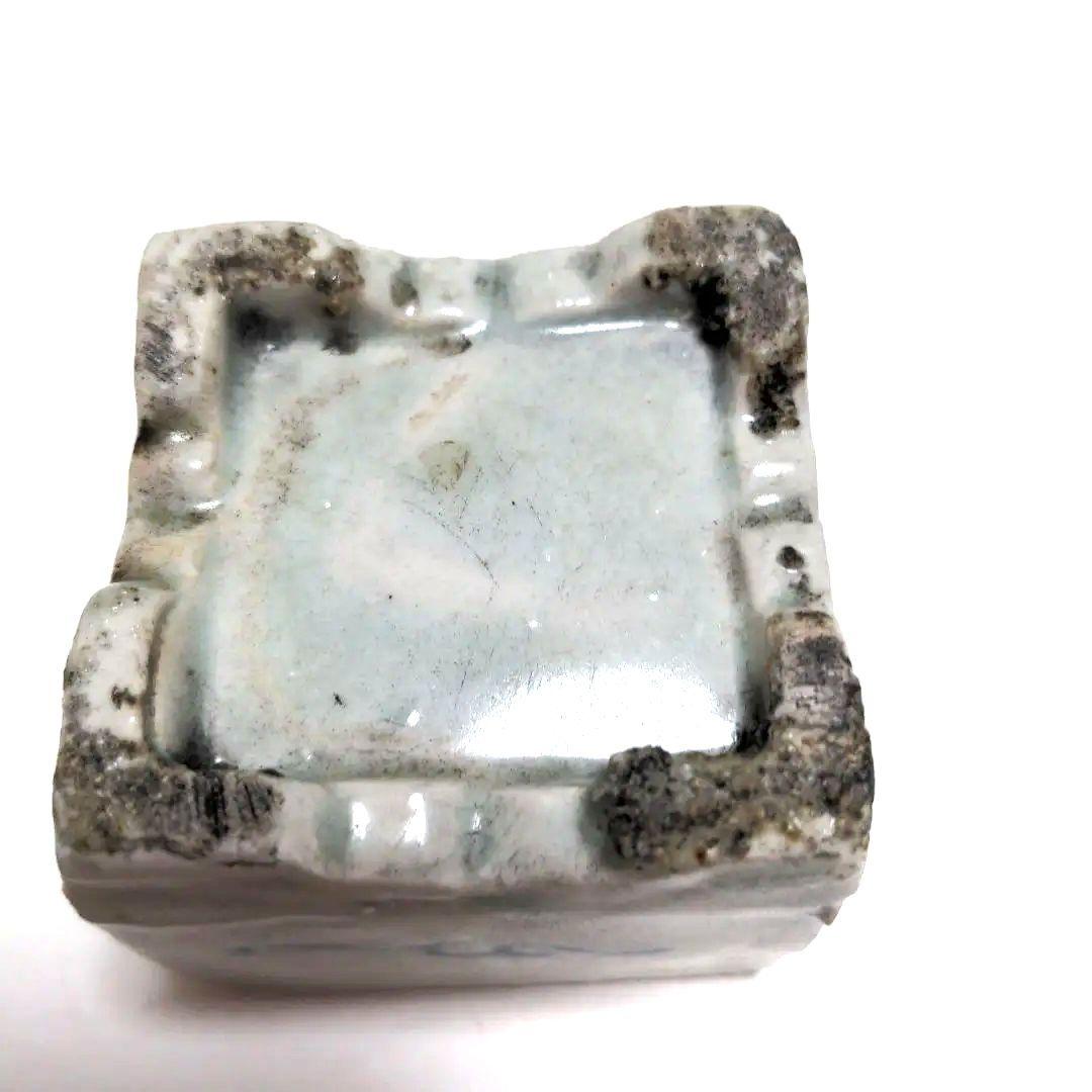 水滴　染付け　陶器　窯元不明　書　書道