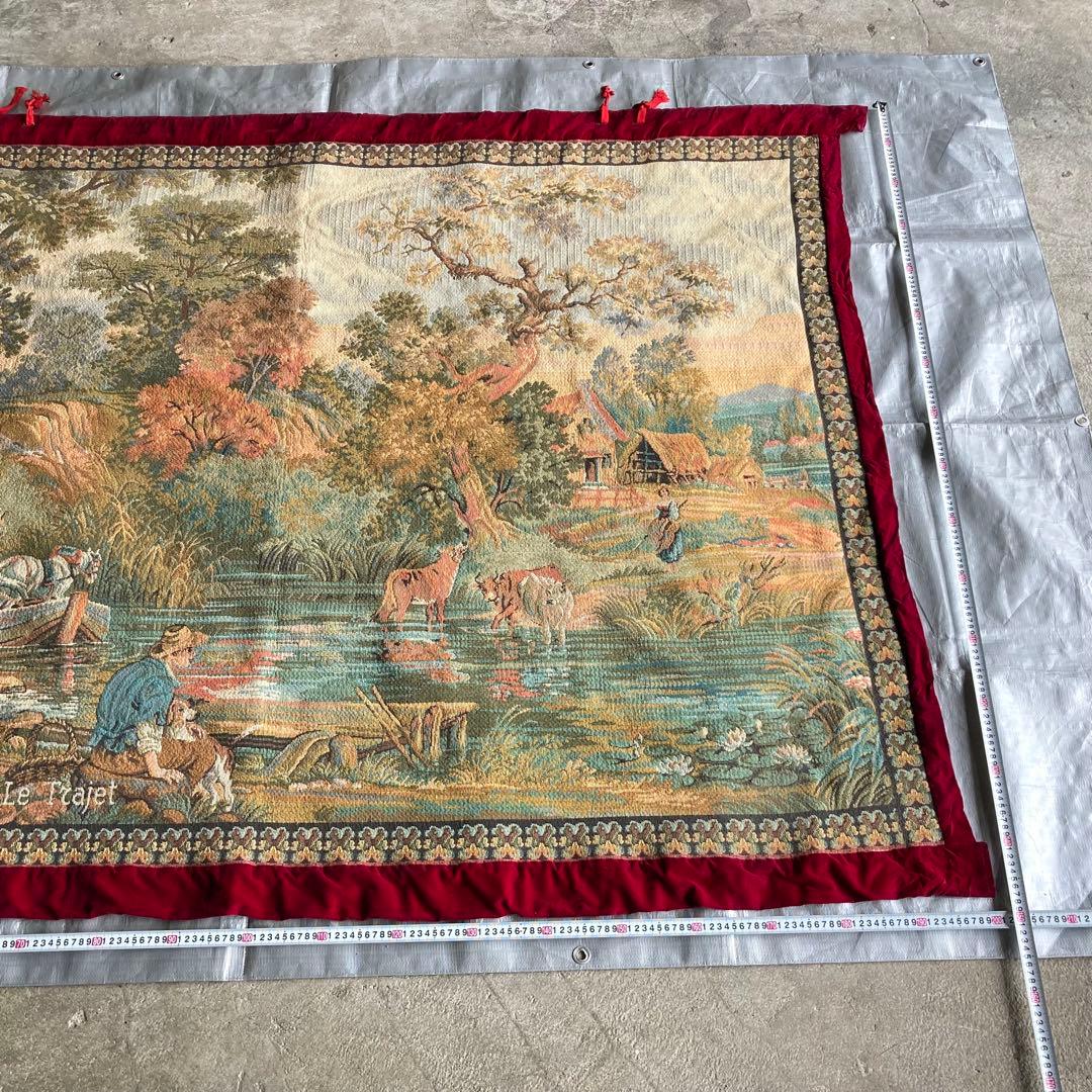 ゴブラン織 タペストリー ラグ 壁掛け 大型 特大 風景 インテリア レトロ