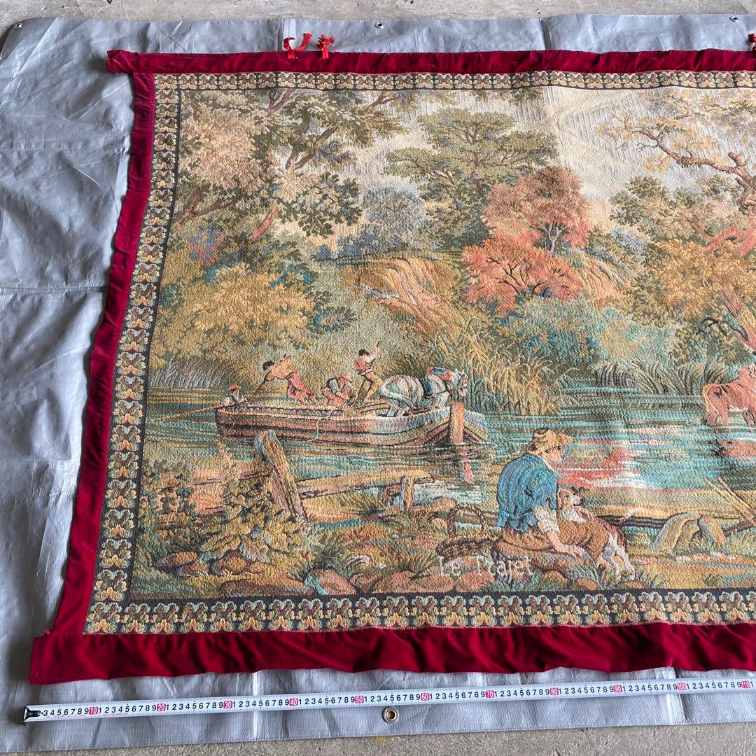 ゴブラン織 タペストリー ラグ 壁掛け 大型 特大 風景 インテリア レトロ