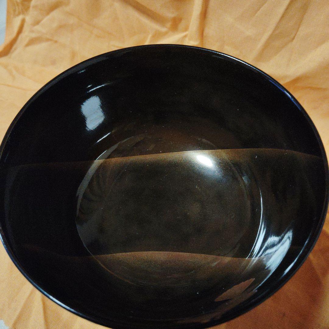 輪島塗、黒い漆器 椀 金色の葉模様5客