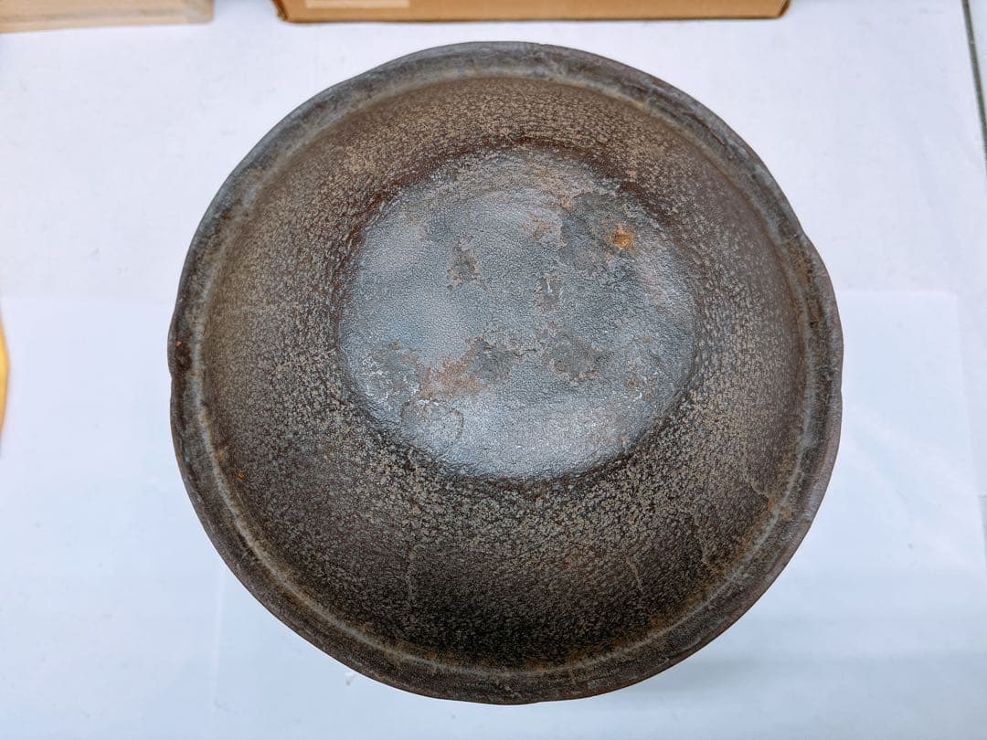 浜松地紋 釜師 高橋敬典 富士小釜★茶釜 木箱入り 箱付き 年代物 当時物