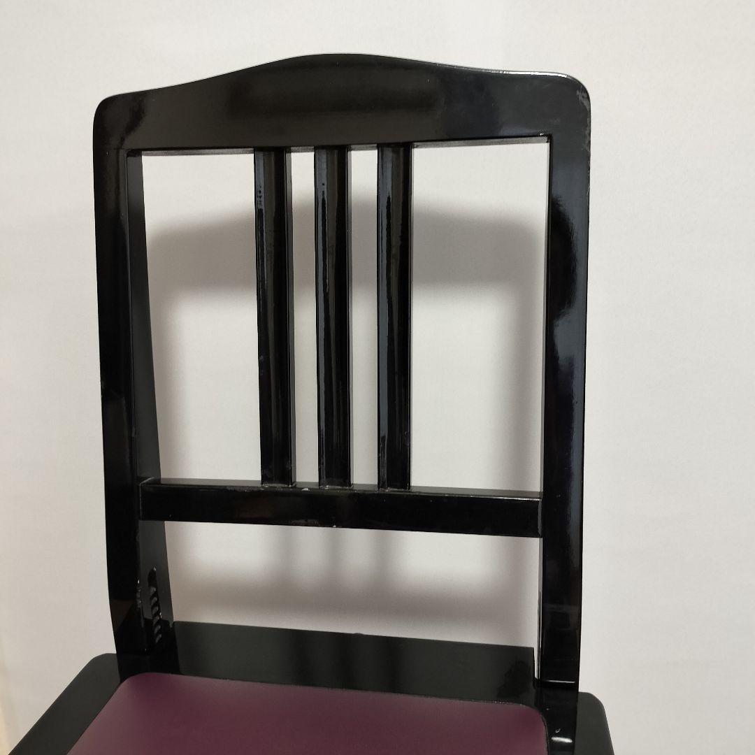 ヤマハ　ピアノトムソン椅子 黒　紫の座面