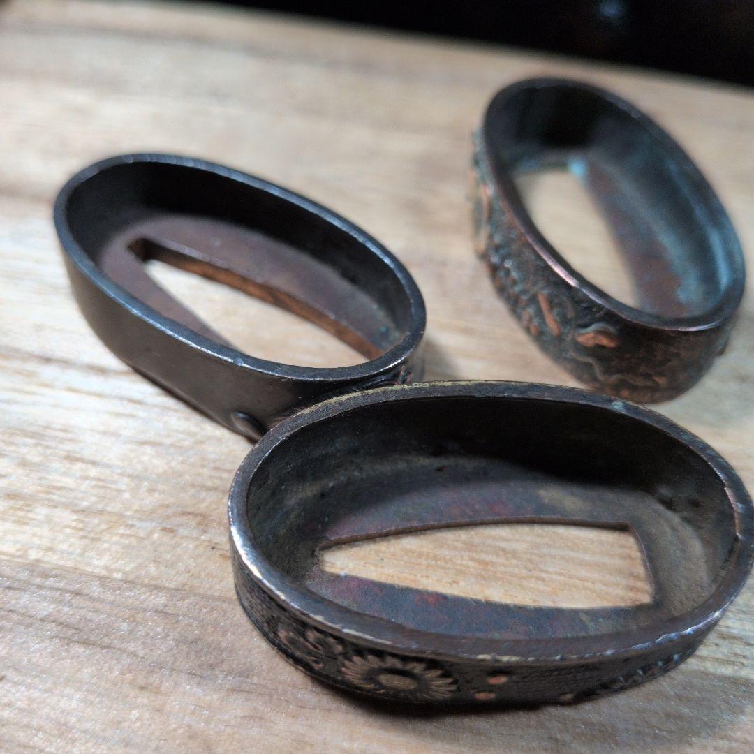 金属製の縁頭 3点セット