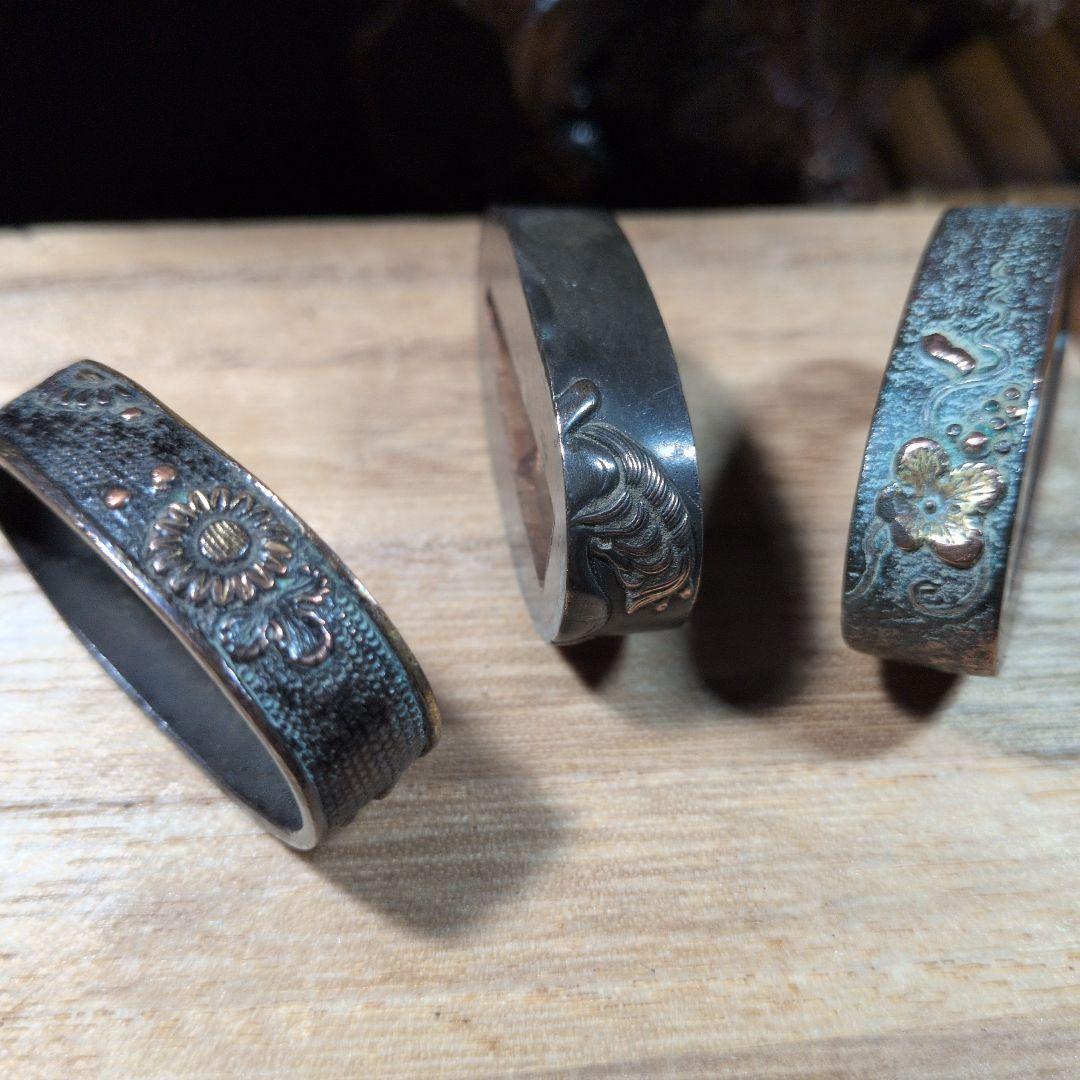 金属製の縁頭 3点セット