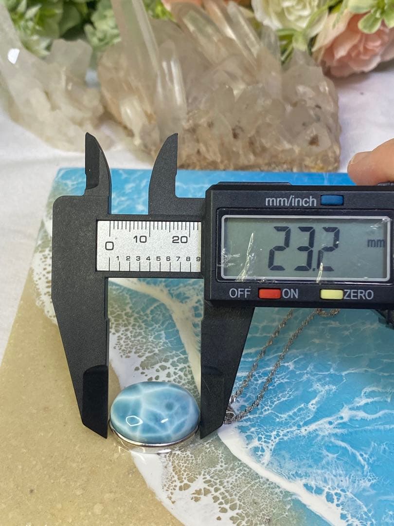 ラリマー　ドミニカ共和国産　ハイグレード　天然石　ペンダントトップ