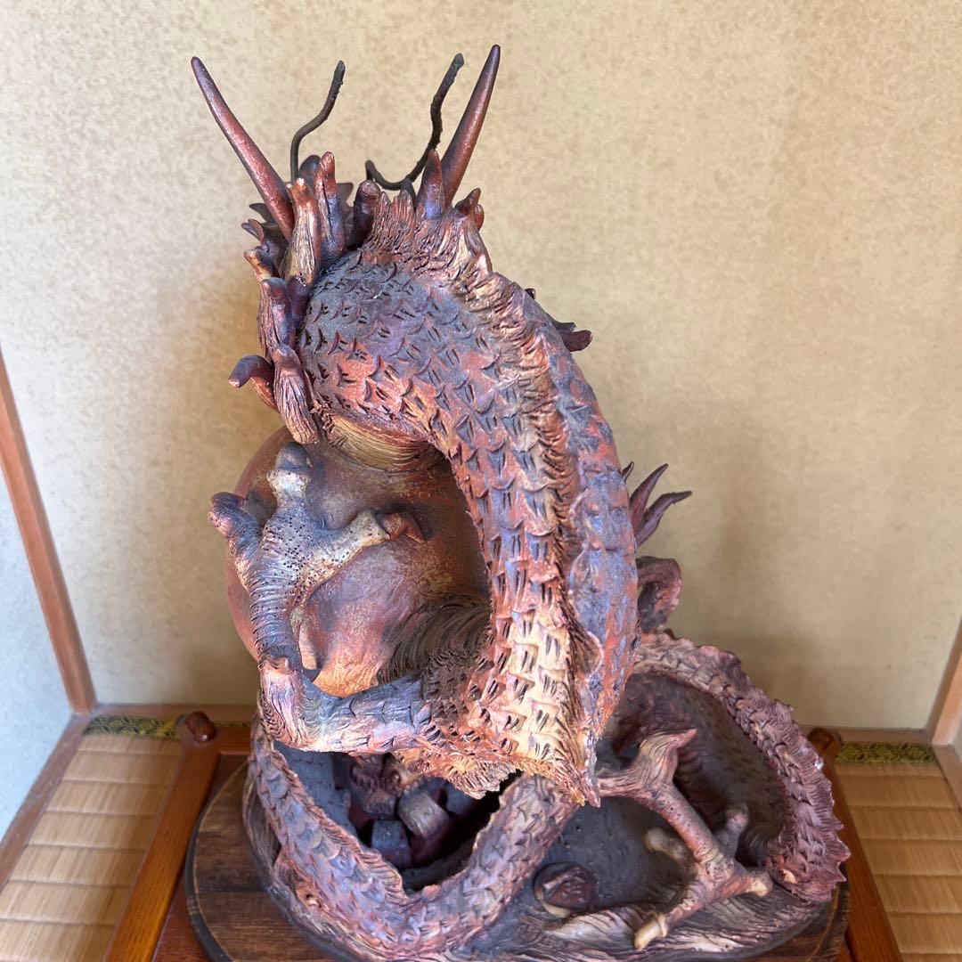 レア 貴重 骨董品 龍 龍神 竜神 竜 陶器 彫刻 壺 アンティーク 家具