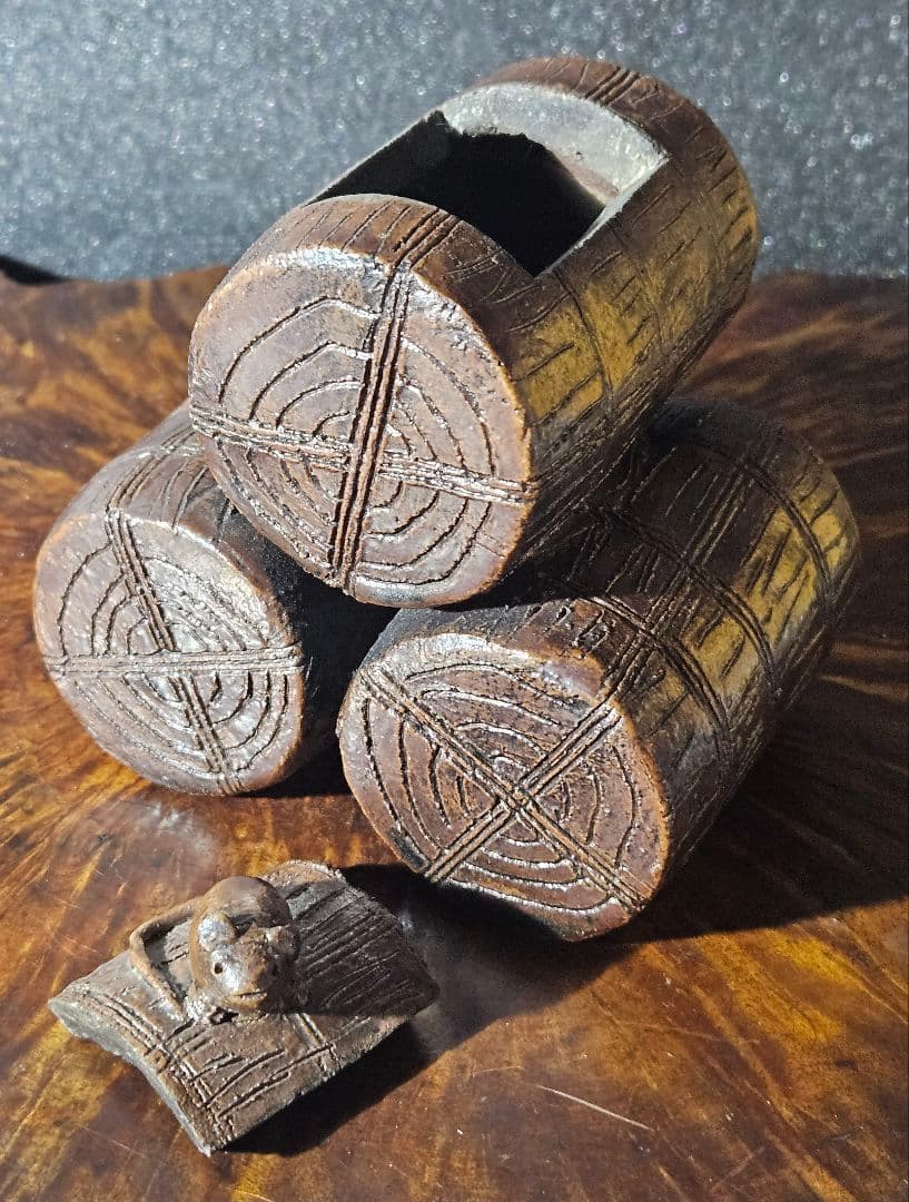 名作❗】備前焼古備前　細工物　 三俵ねずみ　ねずみ大黒　香炉 商売繁盛　子孫繁栄