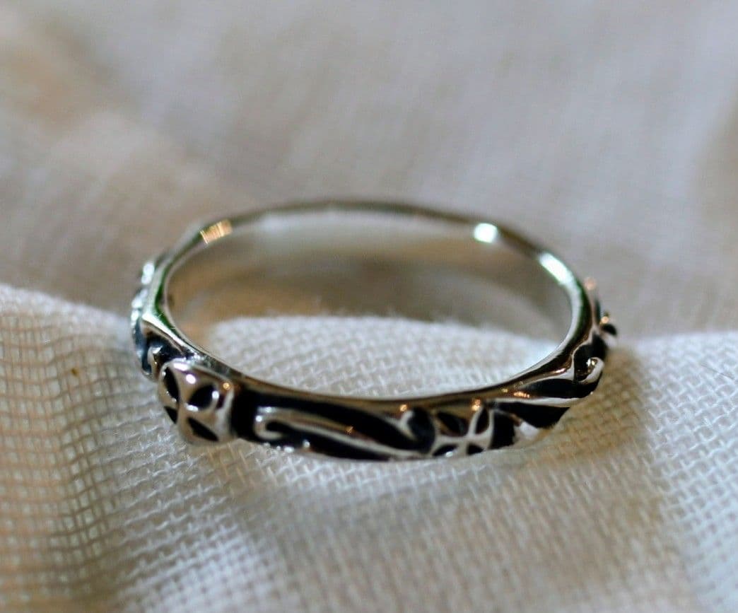 ビルウォールレザーThin Cross Ring ギャランティ付属US9.5