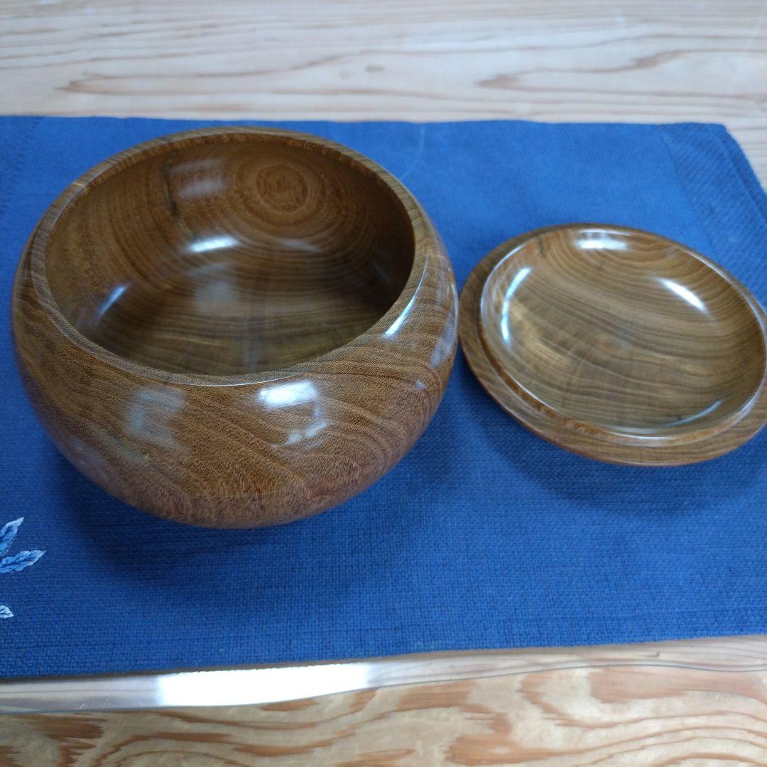 日向特製本蛤碁石(超美品) 島桑碁笥(美品) 桐碁笥箱　囲碁用品