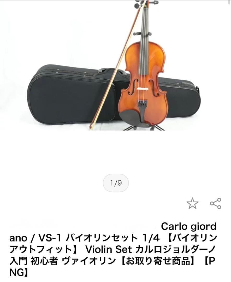 Carlo Giordano バイオリンセット 1/4 VS1