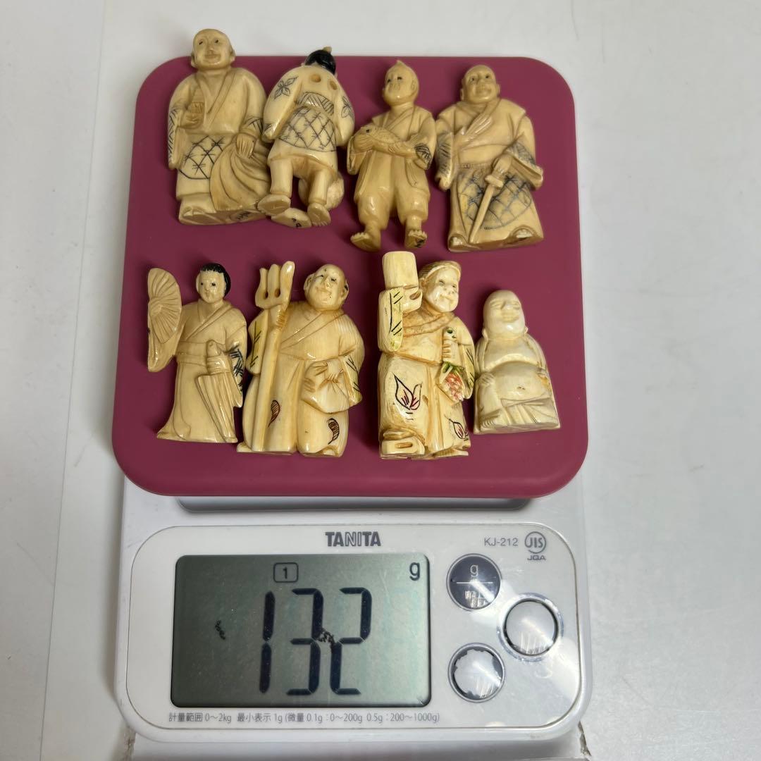 極上　人物根付　色々　9点　132g 東K7-1214☆2F トコサ