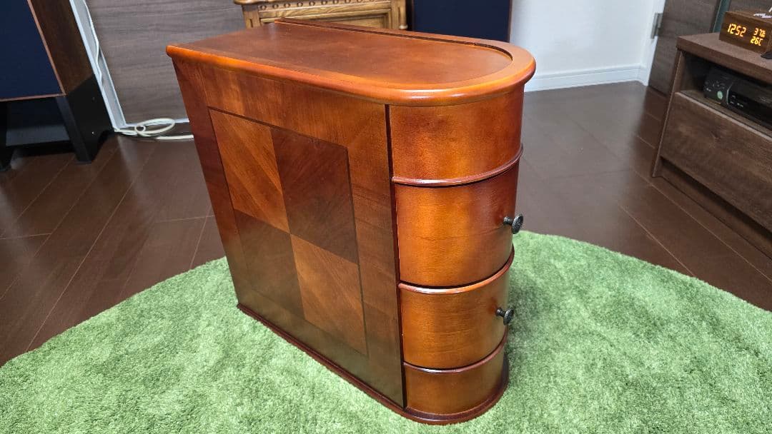 アンティーク風サイドテーブル ベッド横テーブル ソファテーブル 引き出し付き