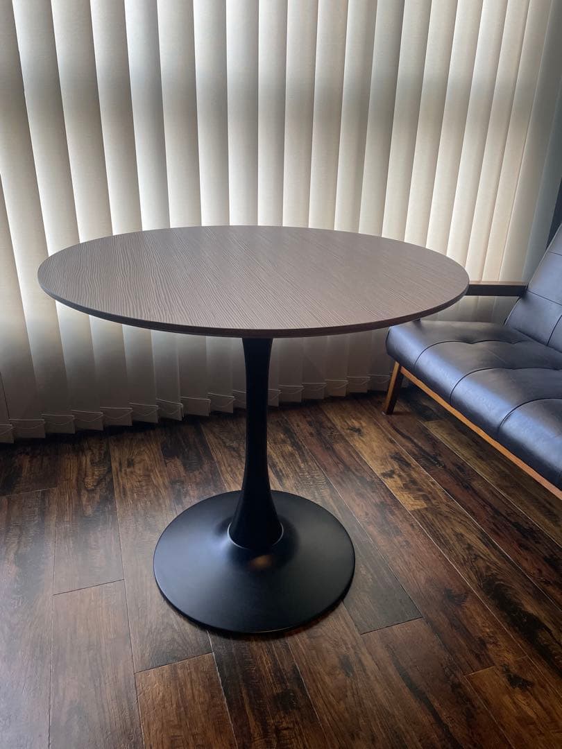 円形ダークブラウンテーブル 直径80cm