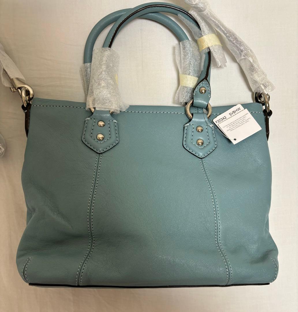 【Chiaki新品· 未使用品】コーチ本革トートバッグ 2WAY ブルー