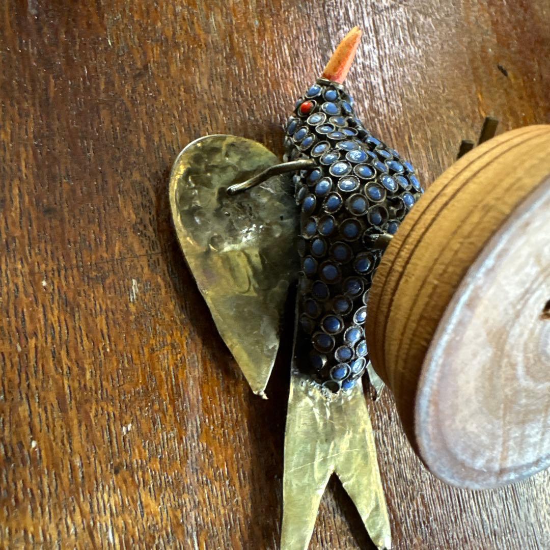 ヴィンテージチベット金属製 鳥のアートオブジェ