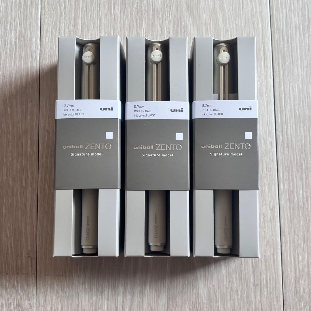 uniball ZENTO シグニチャーモデル シャンパンゴールド 3本