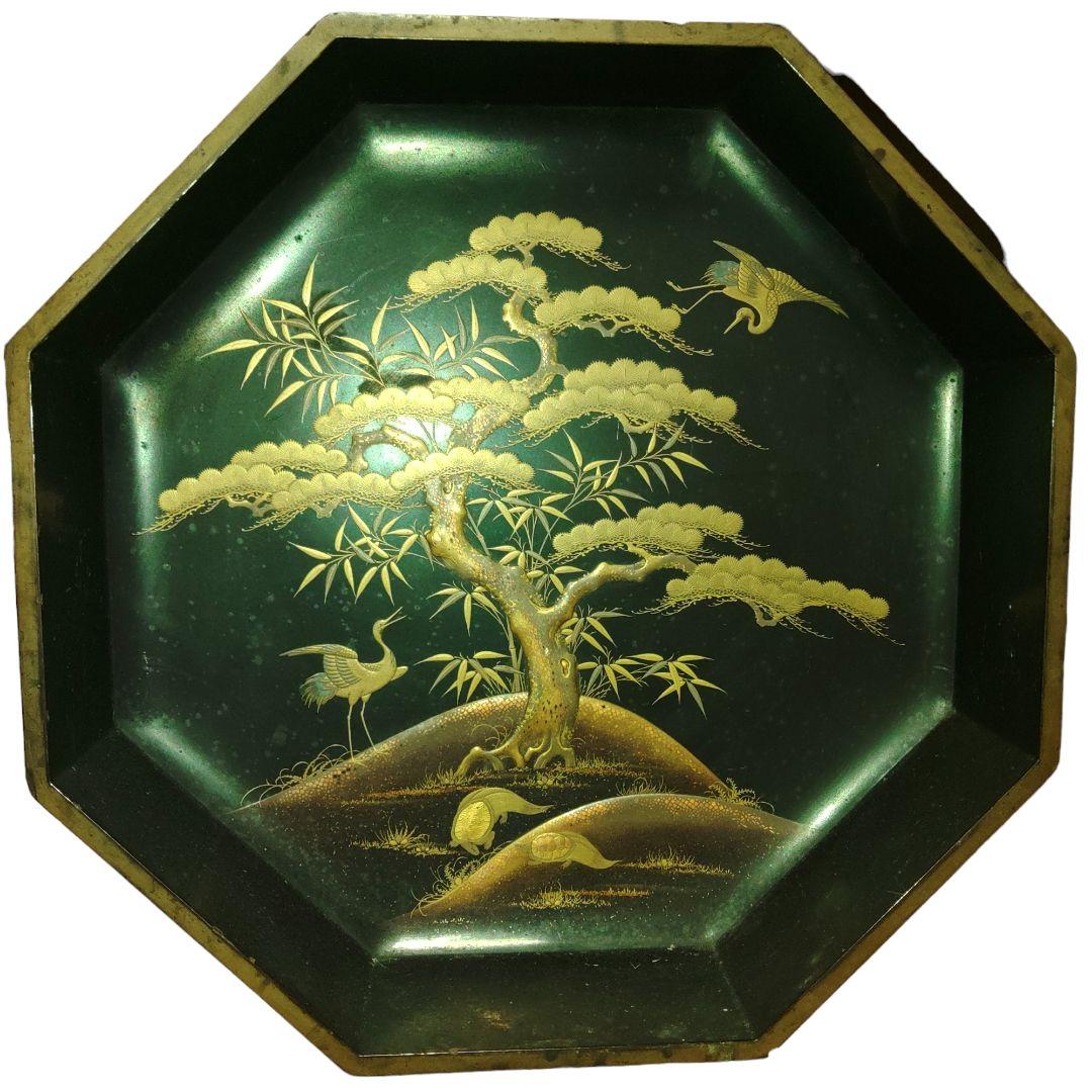 金蒔絵吉祥文八角鉢　漆器