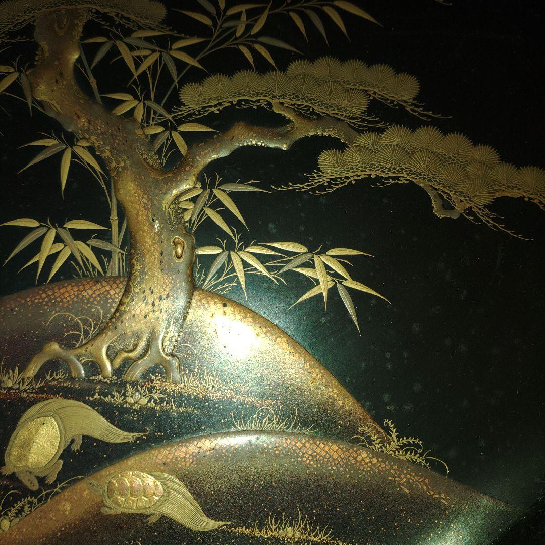 金蒔絵吉祥文八角鉢　漆器