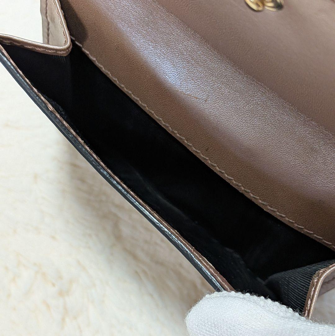 美品✨️グッチ 二つ折り財布 ラブリーハート レザー ブラック ピンク Wホック