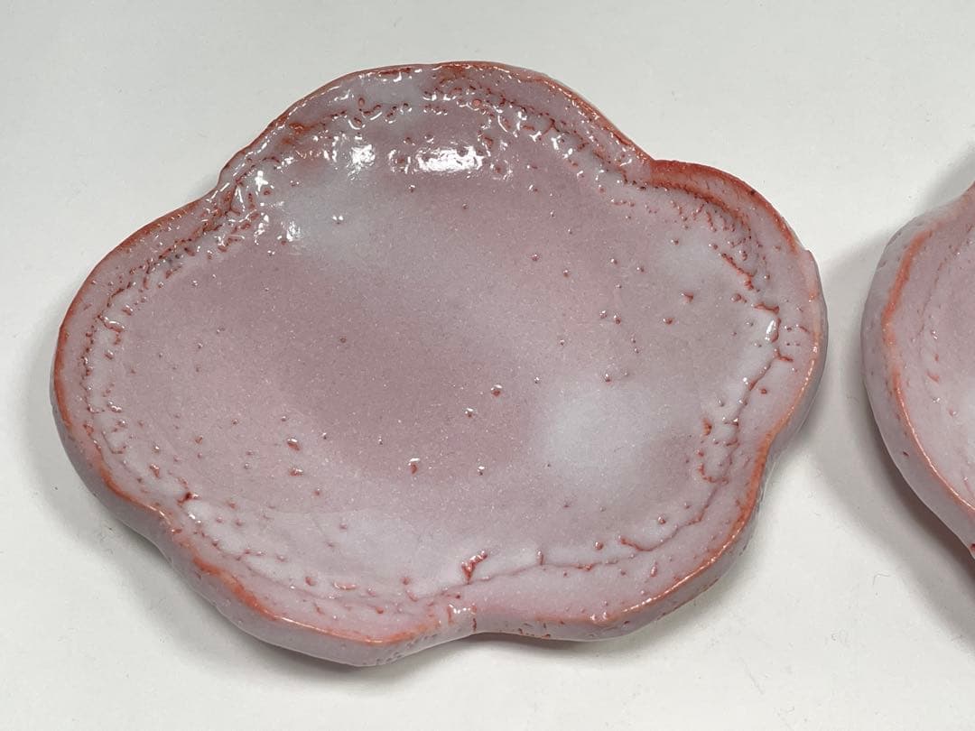 【和食器】　林正太郎　『絵志野梅形銘々皿』5枚　共箱　小皿　菓子皿