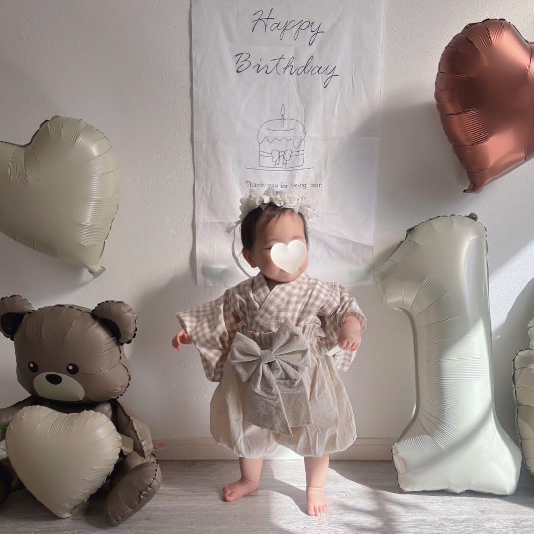 ハンドメイド❁⃘ベビー袴 豪華 くすみピンク レース お食い初め 初節句