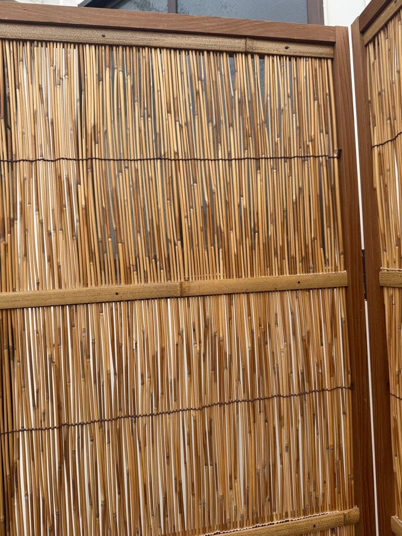 花寄屏風　2枚折　保管箱あり　(高さ約164㎝ 2連幅176㎝)