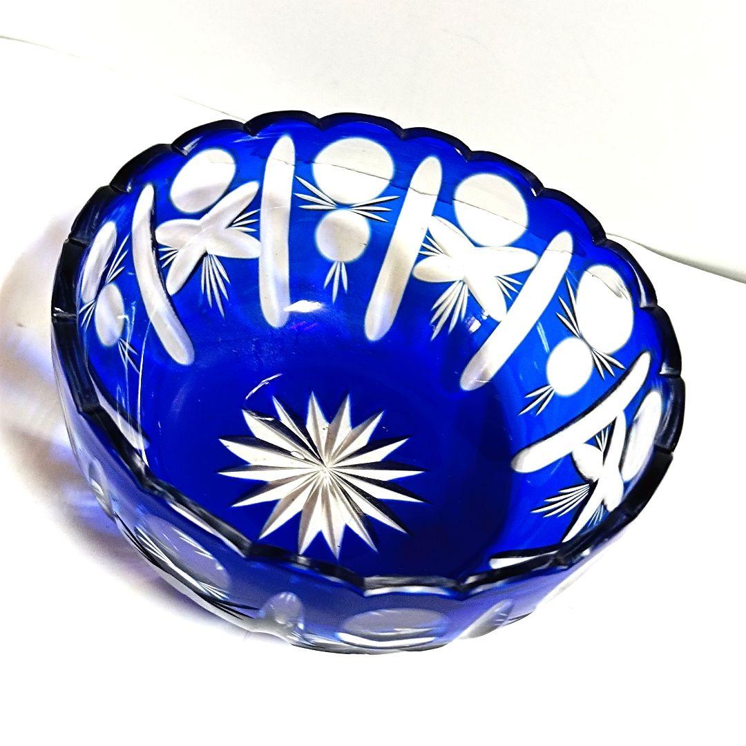 【希少】大正ロマン　切子　ウランガラス　大鉢