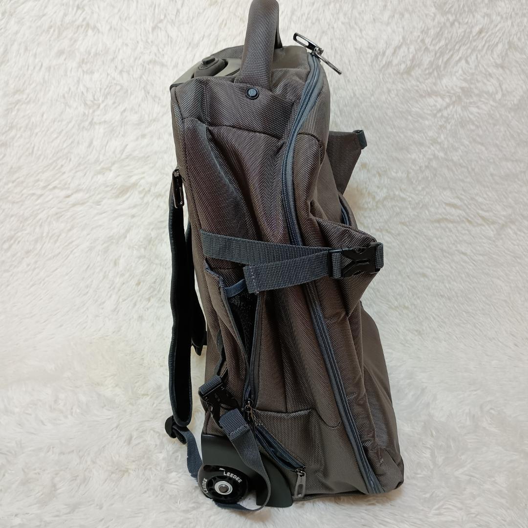 LeeDee 2way静音キャリーバッグ グレー 機内持込みサイズ キャスター付