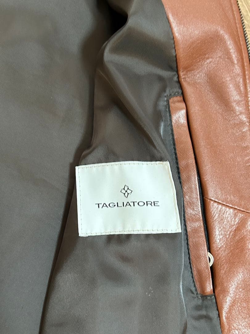 タリアトーレTAGLIATORE レザー　シングルライダース　ブラウン　46