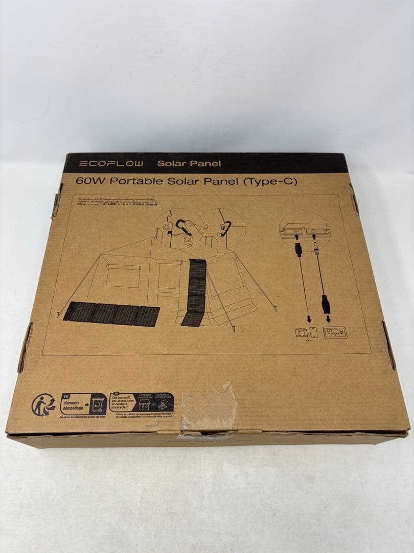 A1725 EcoFlow エコフロー 60W ソーラーパネル Type-C