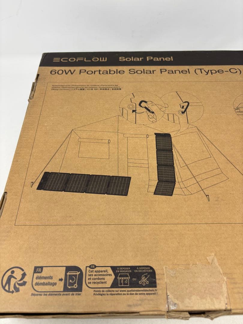 A1725 EcoFlow エコフロー 60W ソーラーパネル Type-C