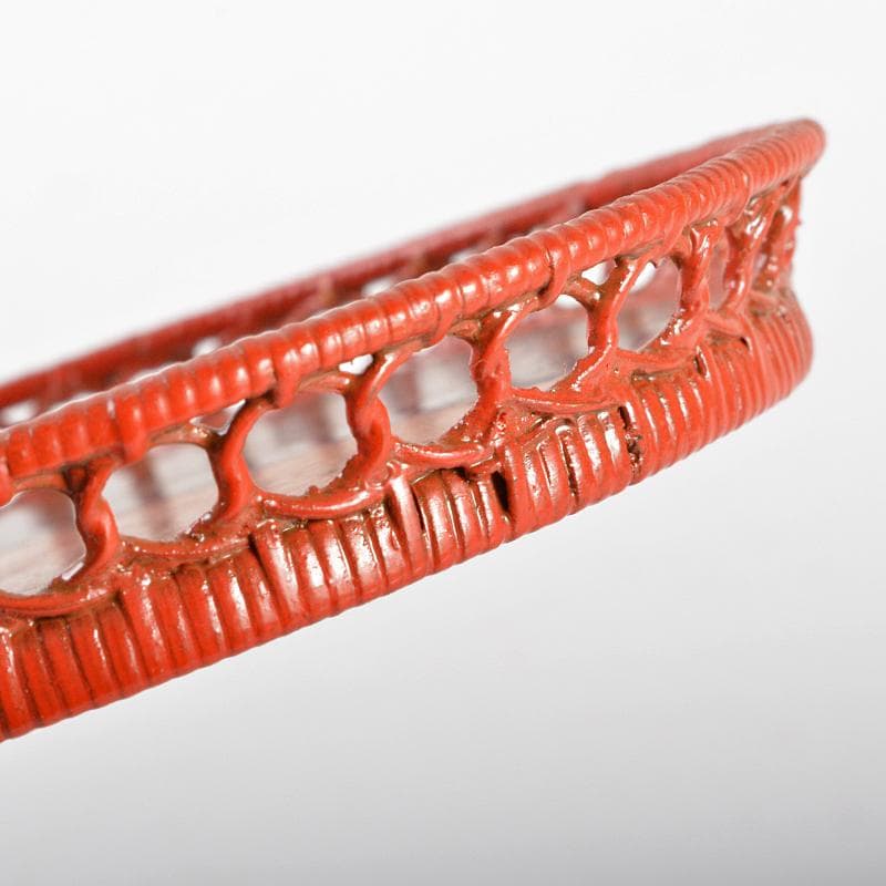 煎茶道具　船橋重郎作　黒柿藤編　銚座　共箱　D　R7108