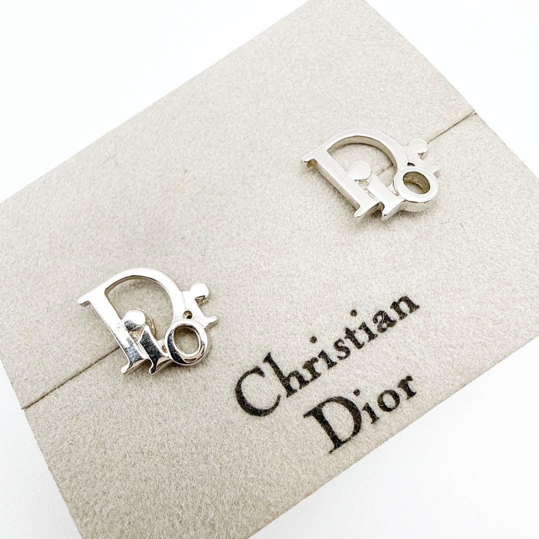 2955 極美品✨　Dior　ピアス　シルバー　CD ロゴ　希少　刻印　cm