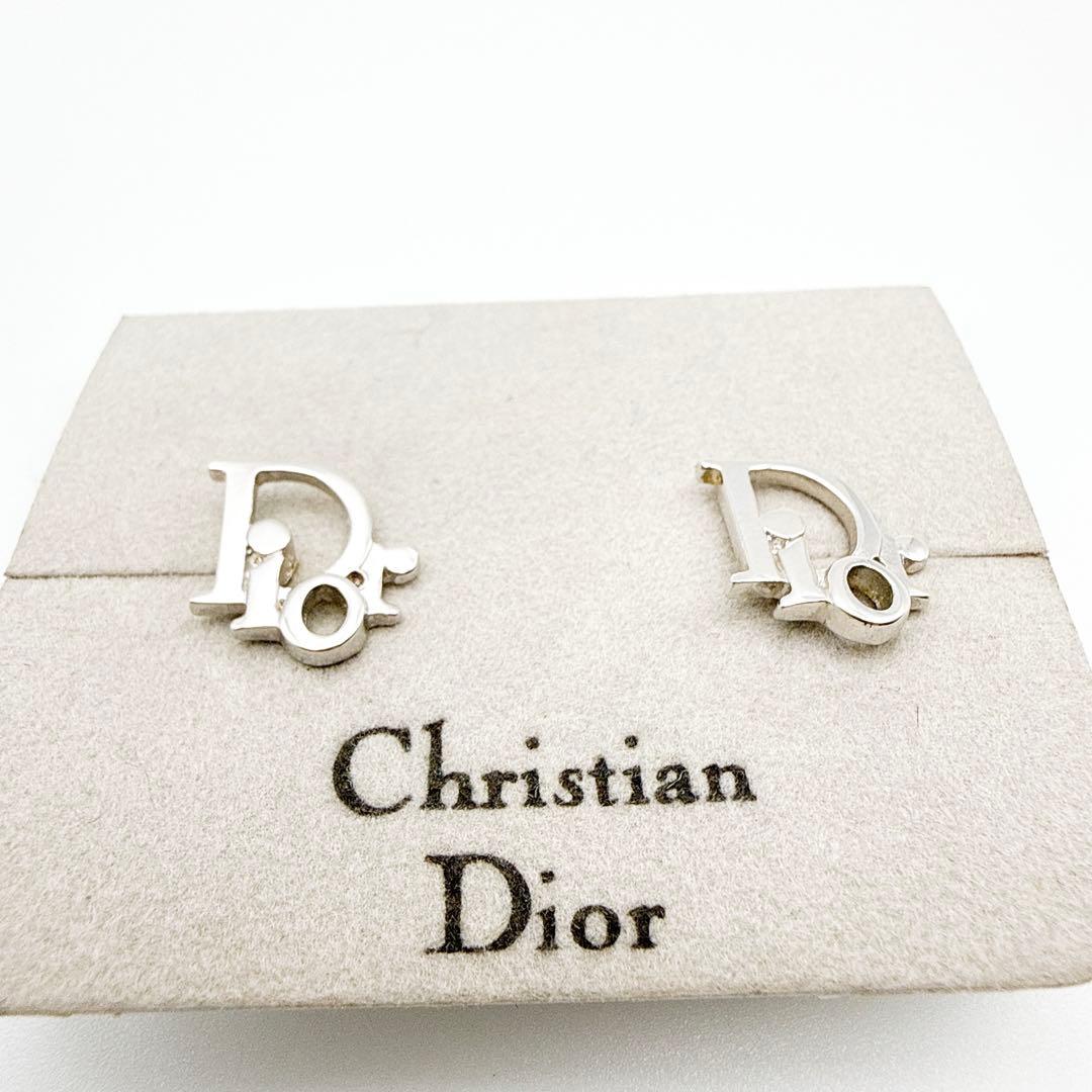 2955 極美品✨　Dior　ピアス　シルバー　CD ロゴ　希少　刻印　cm