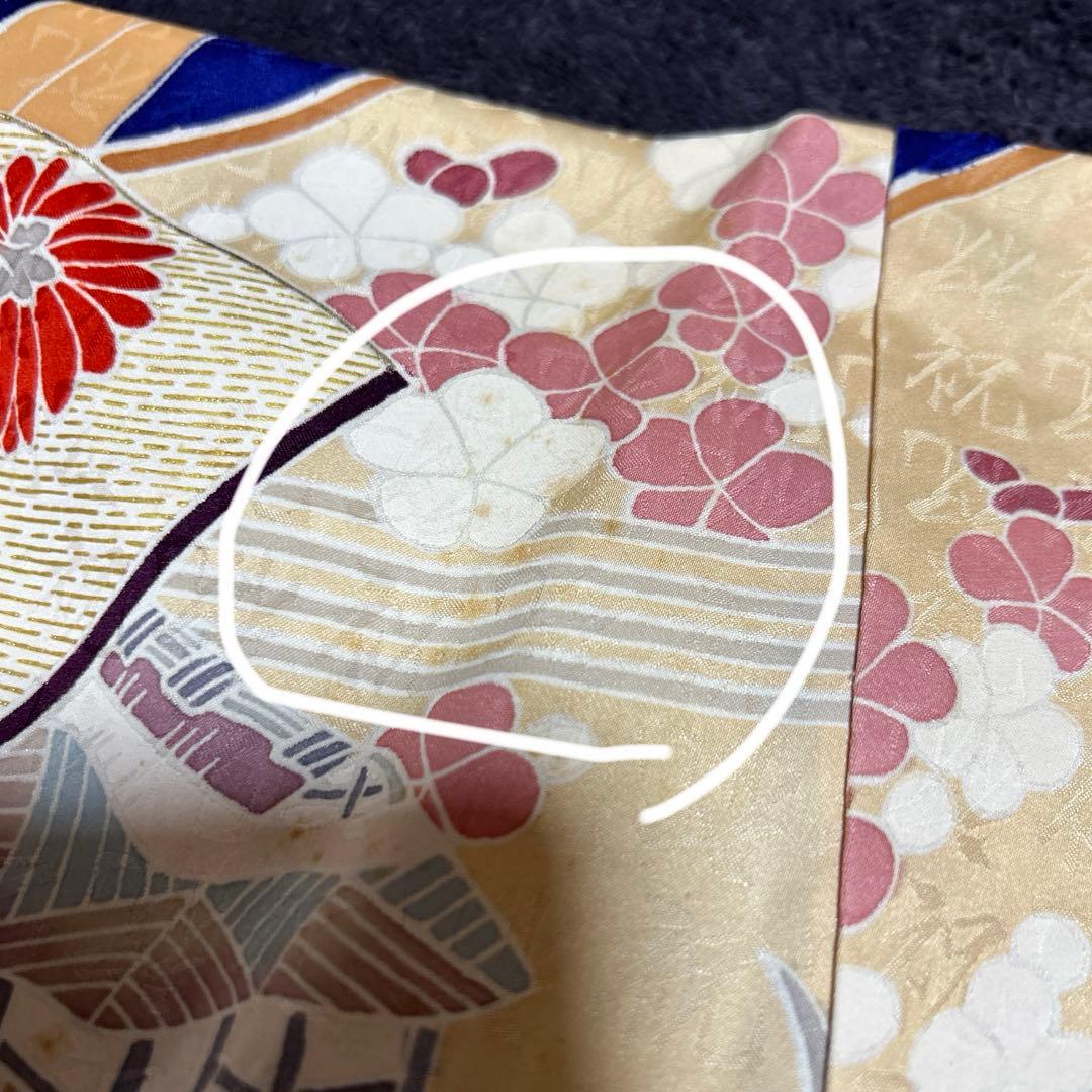 新品　ほぼ美品　袷　正絹　振袖　友禅　フルセット　7点　身丈163 裄丈69