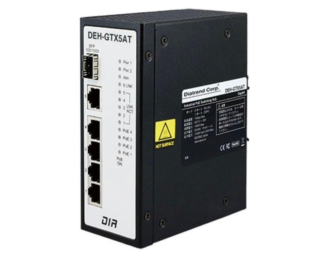 新品 ダイヤトレンド PoE対応　産業用　スイッチングハブ　DEH-GTX5AT