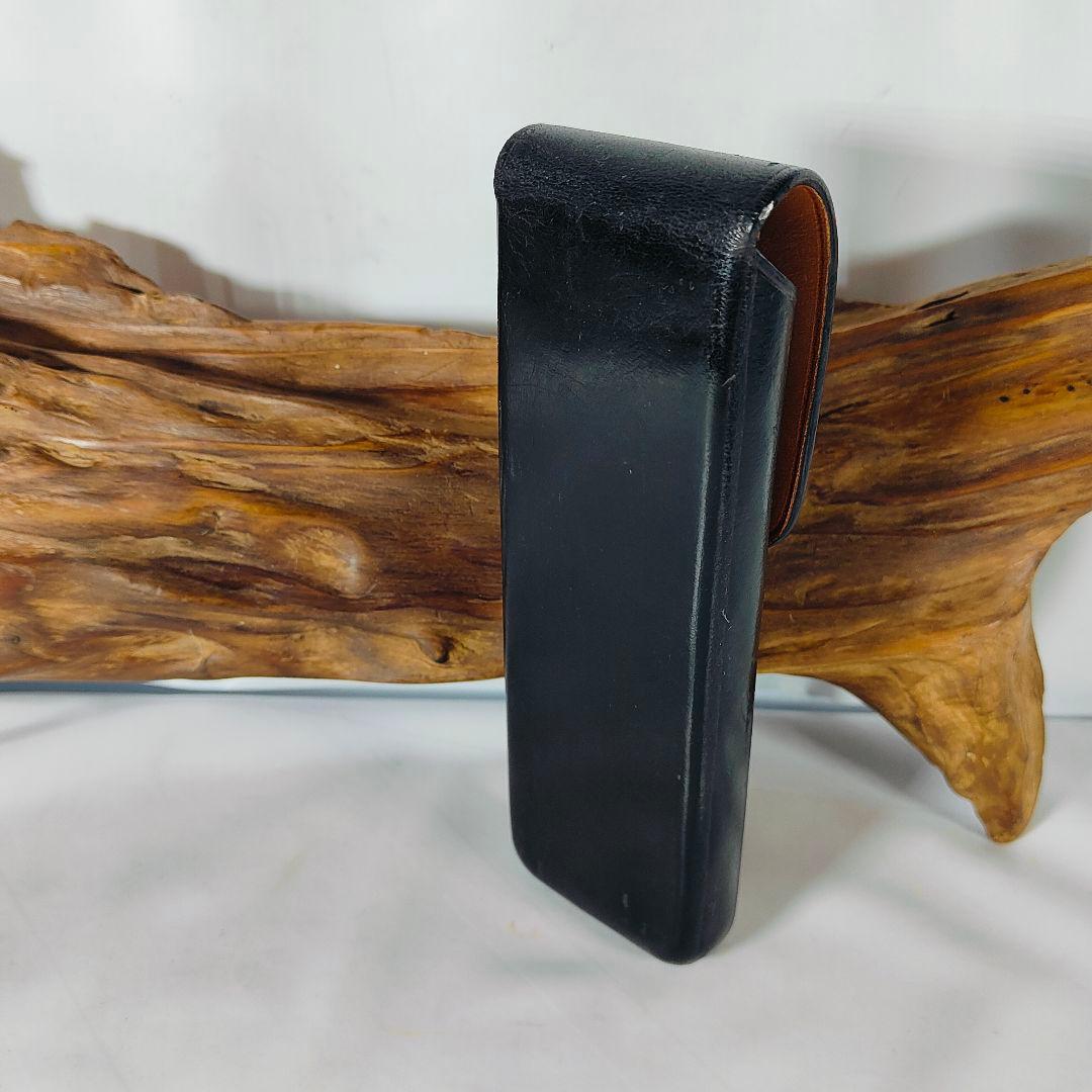 【GANZO／マエストロ2】高級3本差しペンケース　極艶ブラックイタリアンレザー