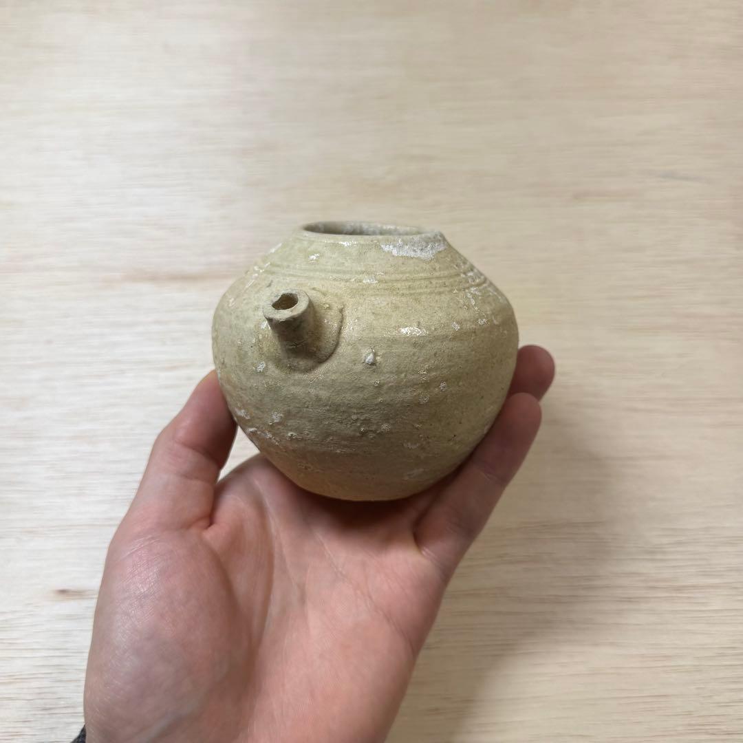 古瀬戸 灰釉 水滴 室町時代 発掘品 陶片 古美術 骨董 民藝 古美濃 古常滑