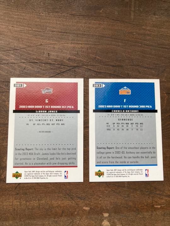レブロン　ジェームス　カーメロ　アンソニー　NBA カード