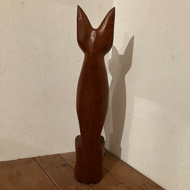木製 猫 木彫 置物 ミッドセンチュリー ヴィンテージ 古道具 昭和 レトロ